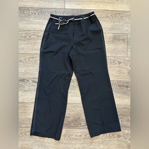 Bianca Nygard  SZ 12 Black Pants Office straight leg with belt, black and white